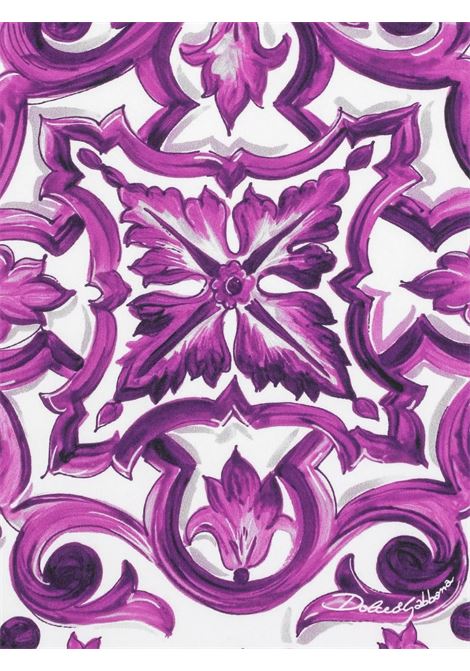 One-Piece Swimsuit with Purple Maiolica Print DOLCE & GABBANA KIDS | L5J812-ON07UI23TN
